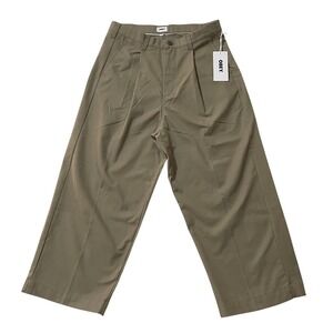 Obey Oliver Pleated Pants Mens Size 34 Mermaid Green Wide Leg Trousers New